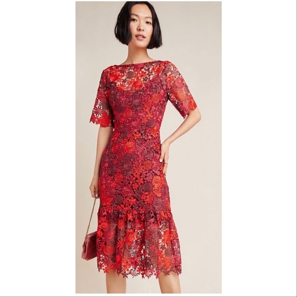 Anthropologie Dresses & Skirts - Anthropologie Brigitte Embroidered Midi Dress size 4